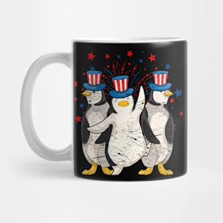 Penguin Animal Lover USA US Flag 4th Of July Mug